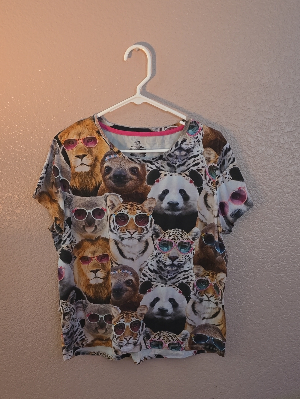 Animal Sunglasses Print Tee - Multi Color